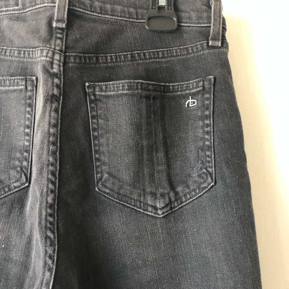 Rag & Bone High Rise Ankle Skinny Jeans Dark Grey